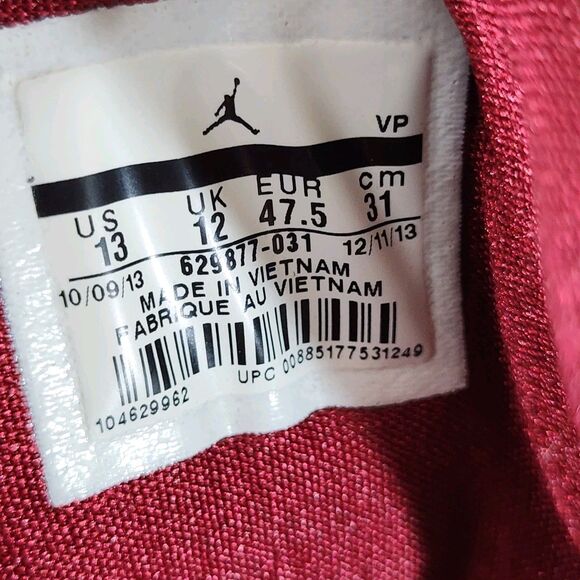 Nike Air Jordan SC 3 Shoes Size 13 Sneakers\'Black Gold Red\'-629877 031 main image 7